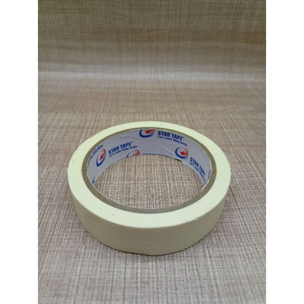 Isolasi Kertas Masking Tape Star Tape 1 inch 24mm 20yard Terbaik Asli Paling Lengket