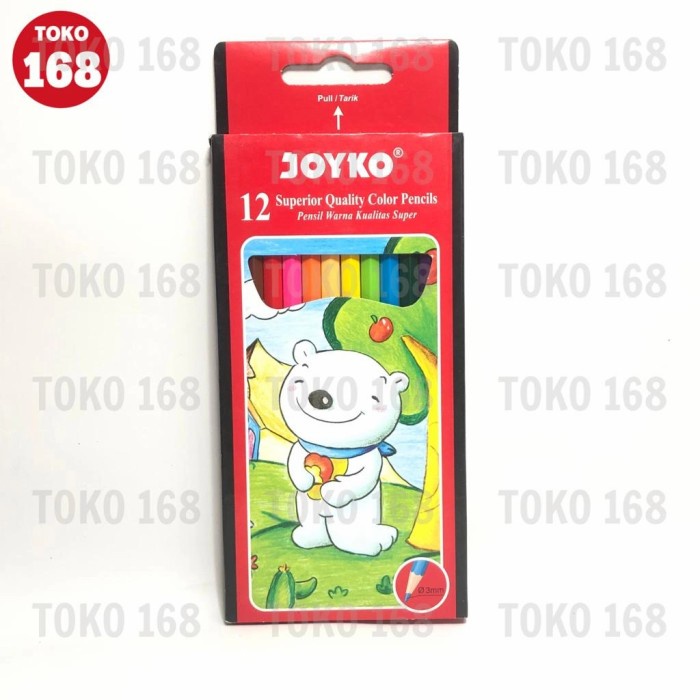 

Aman Joyko Colors Pencil 12 Colors / Pensil Warna 12 Warna Cp-12Pb (Set) Trendi