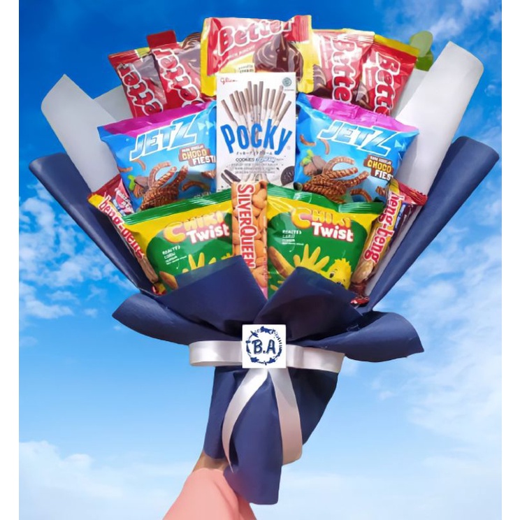 

(S) BUKET PREMIUM POCKY COOKIES AND CREAM SILVERQUEEN/HADIAH ULTAH/WISUDA/ANNIVERSARY