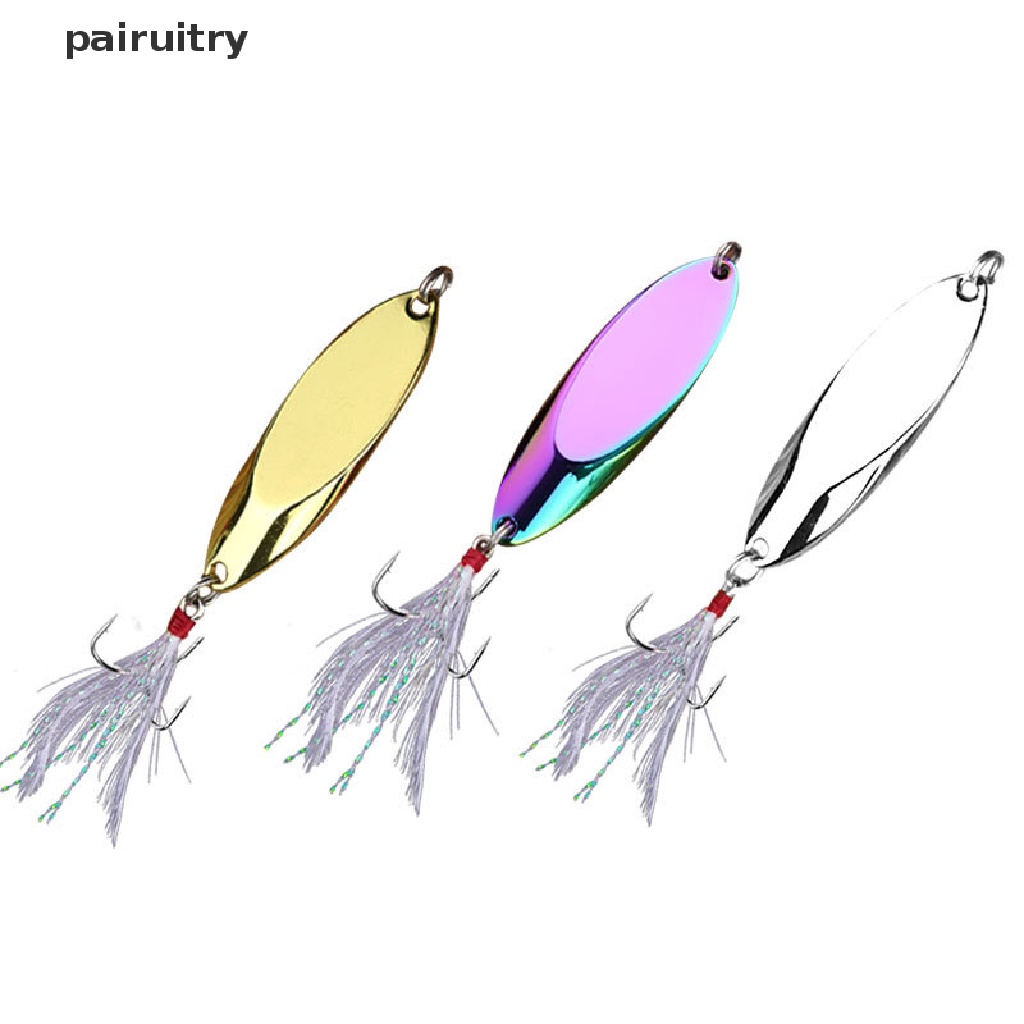 【PRT】 Metal Spinner Spoon Lures Trout Fishing Lure Hard Bait Sequins Artificial Baits .