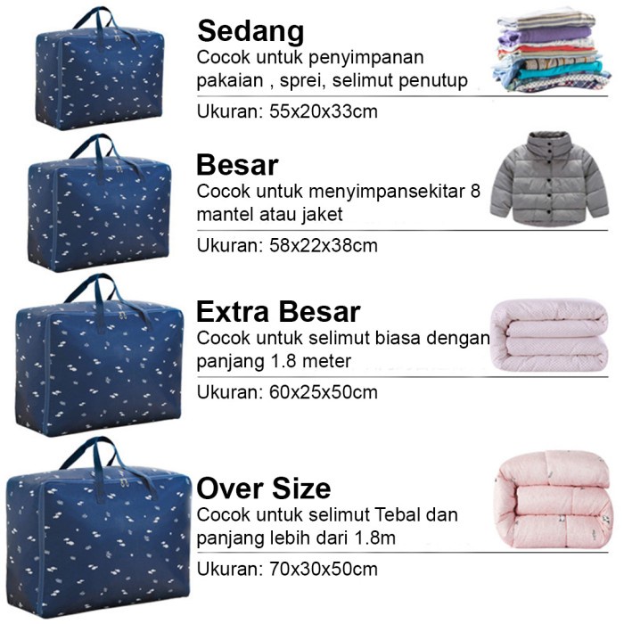 ARR Tas Penyimpanan Jinjing Travel Storage Bag Serbaguna Motif