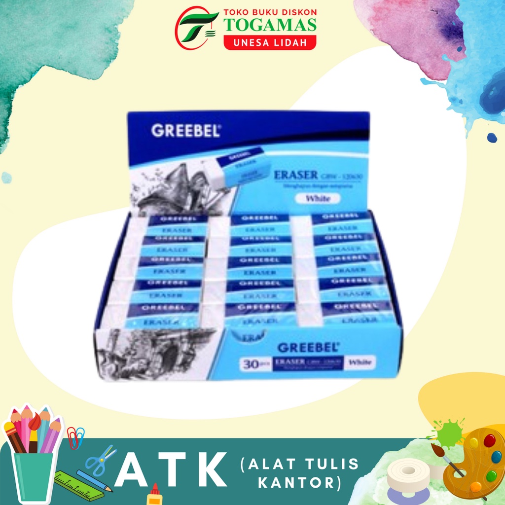 

ERASER GBW-120630 GREEBEL WHITE / PENGHAPUS PENSIL / READY STOCK