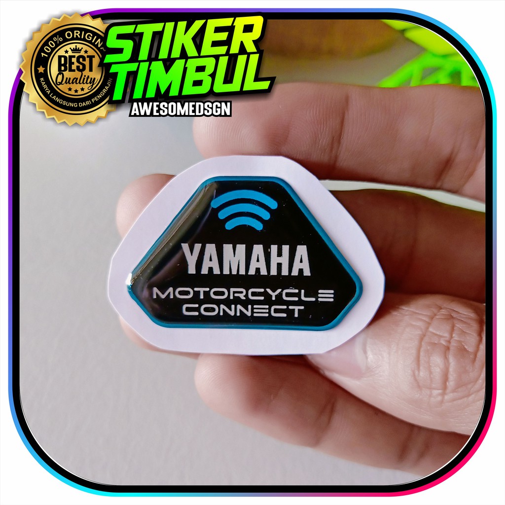 stiker timbul Logo Yamaha Motorcycle Connect Y-Connect Nmax  Aerox laxi freego fazzio mio (segitiga)