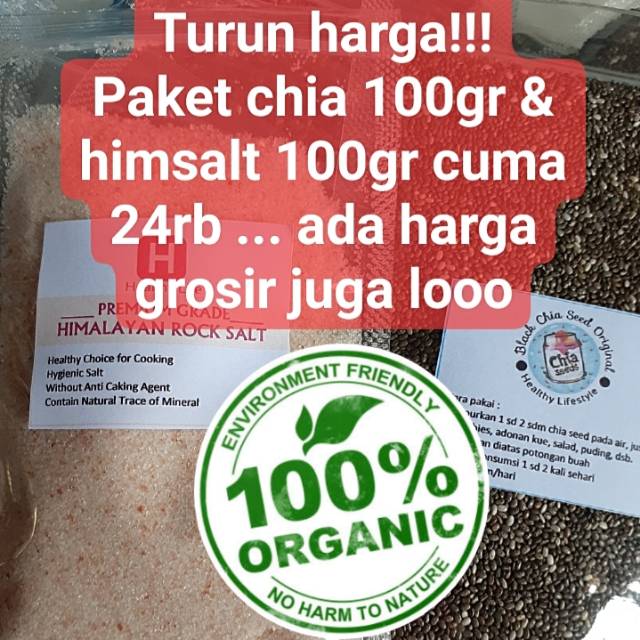 

Paket jsr super chia seed dan garam himalaya dapat Chia seed organic 100gr + himsalt 100gr