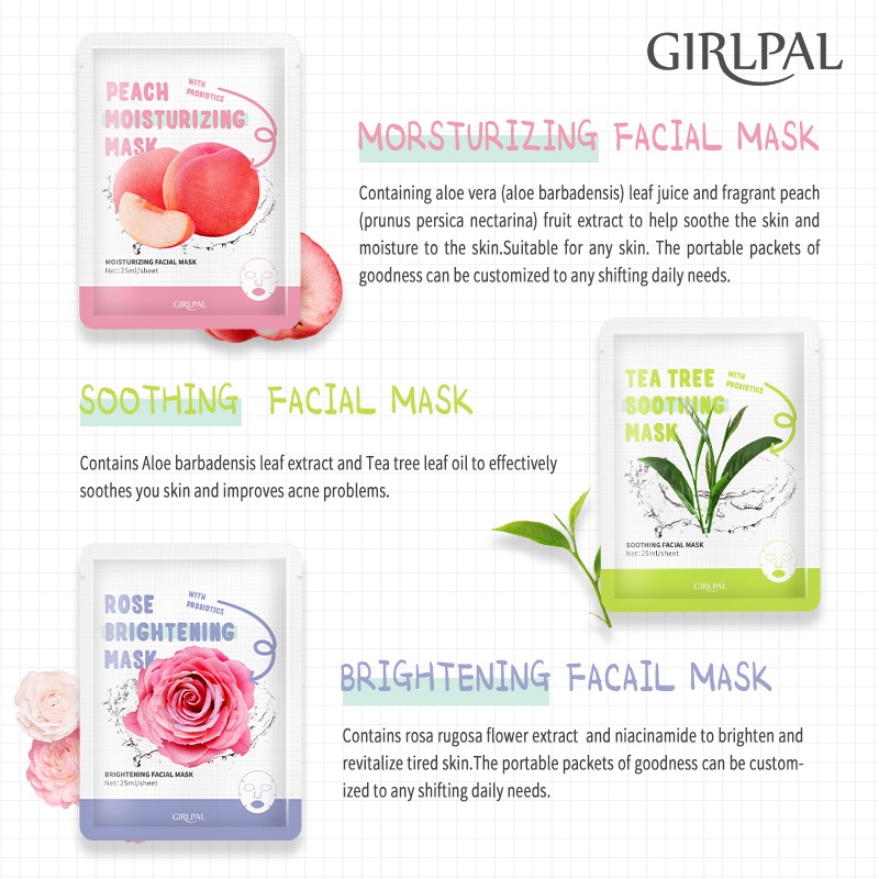 [BPOM] GIRLPAL Nature Sheet Mask 1pcs / Masker Wajah Face Skincare