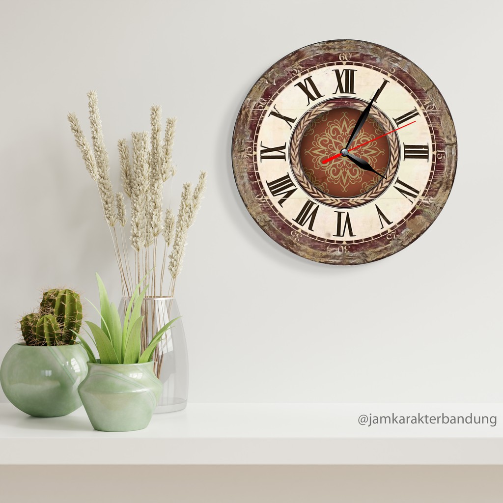 Jam Karakter Bandung - 008 Jam Dinding Kayu Classic Romawi