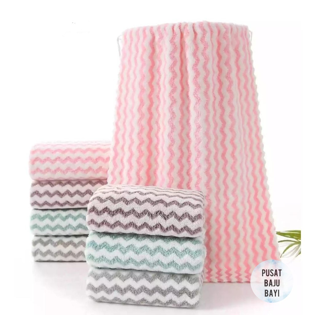 Handuk ZIGZAG Size Besar 70 x 140 Cm, Handuk Towel Dewasa Anak dan Bayi motif ZIGZAG