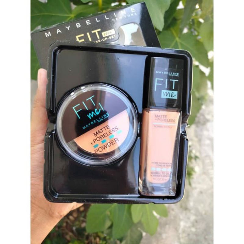 Maybelline Foundation Bedak Set 2in1 / Foundation Fit Me Poleress