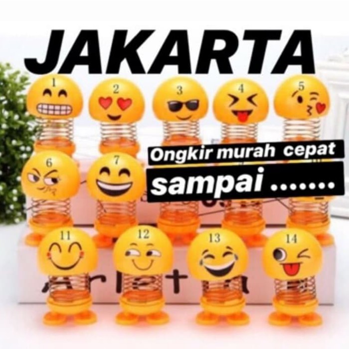 Promo BONEKA PER EMOJI, BONEKA GOYANG PAJANGAN HIASAN MOBIL DASHBOARD SMILE Terlaris