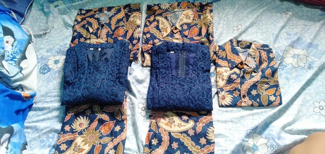 Couple Keluarga (sarimbit) Kebaya Set Brokat Parang Batik Solo Asli M L Xl Xxl Dijual Terpisah