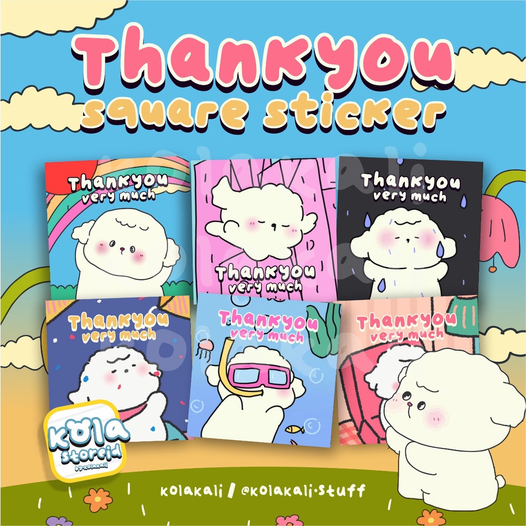 

SQUARE STICKER • STIKER THANK YOU • STIKER LABEL THANK YOU • STIKER PACKING • STIKER KARAKTER