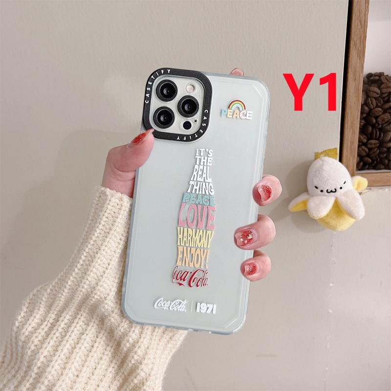 Creative Cocacola Pattern Phone Case Compatible for iPhone 13 11 12 pro max 6 6s plus 7plus 8plus X XR XS Max SE 2020 Soft Tpu Shockproof Camera Lens Protector Full Cover