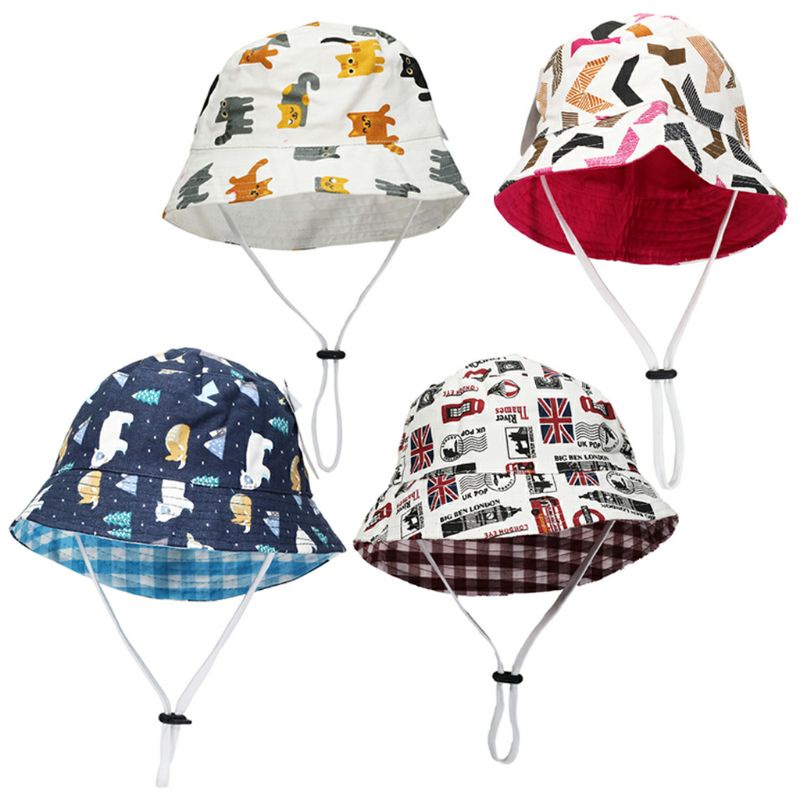 Topi Bucket Hat Anak Kanvas Tali