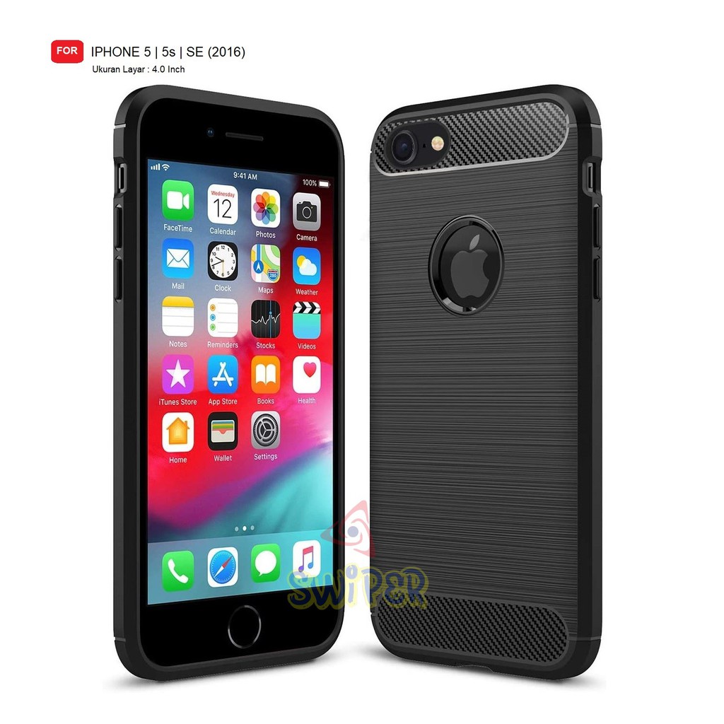 Case Ipaky Carbon Fiber IPHONE 5 | IPHONE 5S | IPHONE SE 2016 (4.0 inch) Softcase Shockproof TPU