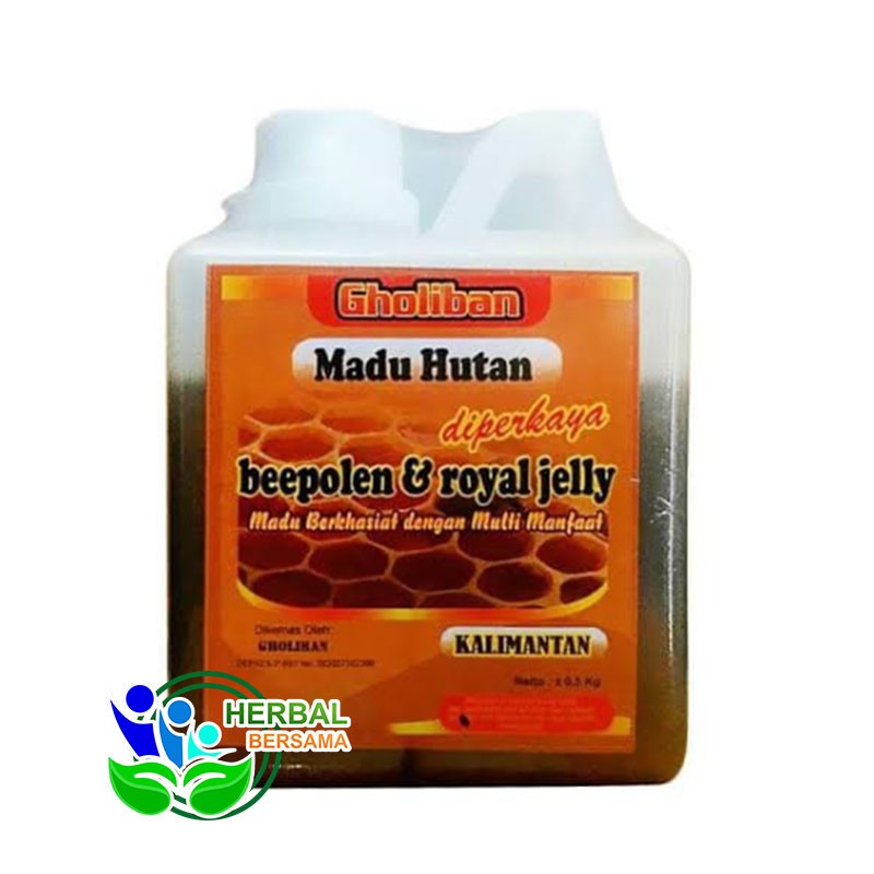 

Madu Hutan Kalimantan Gholiban Plus Bee Pollen Royal Jelly 500 Gram | Madu Lebah Super Herbal