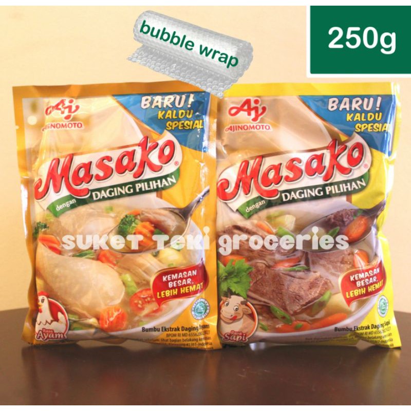 

Masako Sapi / Ayam 250gr Kaldu Ekstrak Ajinomoto Pouch Sachet 250 gram