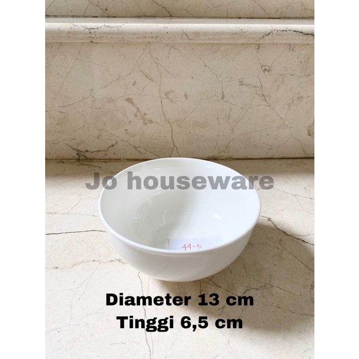 Mangkok keramik serbaguna bulat putih polos diameter 13 cm nasi 44-5