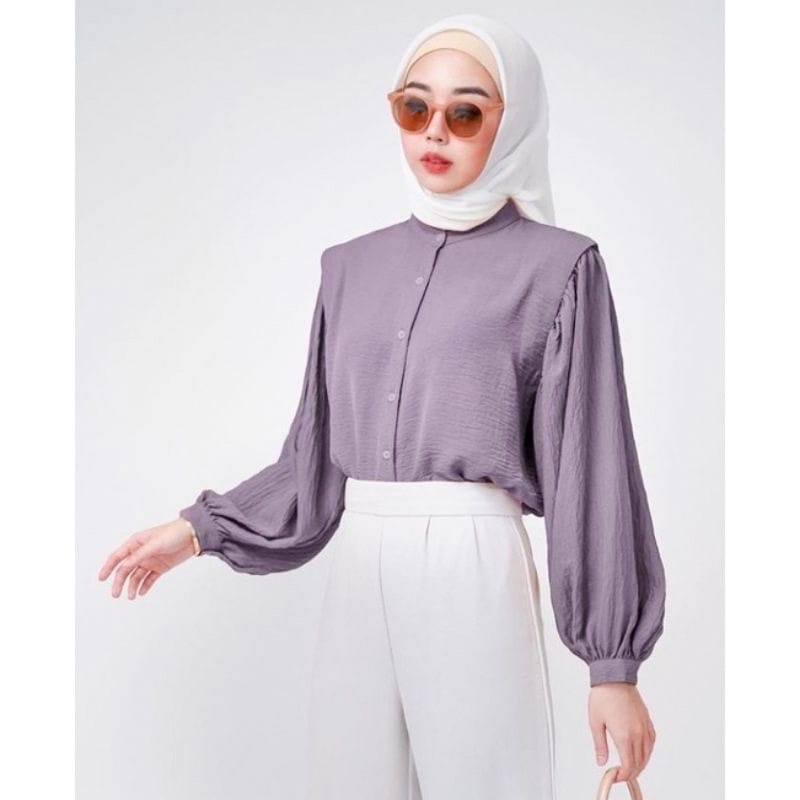 Aisa Blouse Rayon Crinkle Premium Jumbo / Kemeja Formal Kerja/ Atasan jumbo / Blouse Muslim Wanita / Crinkle Blouse Shanghai