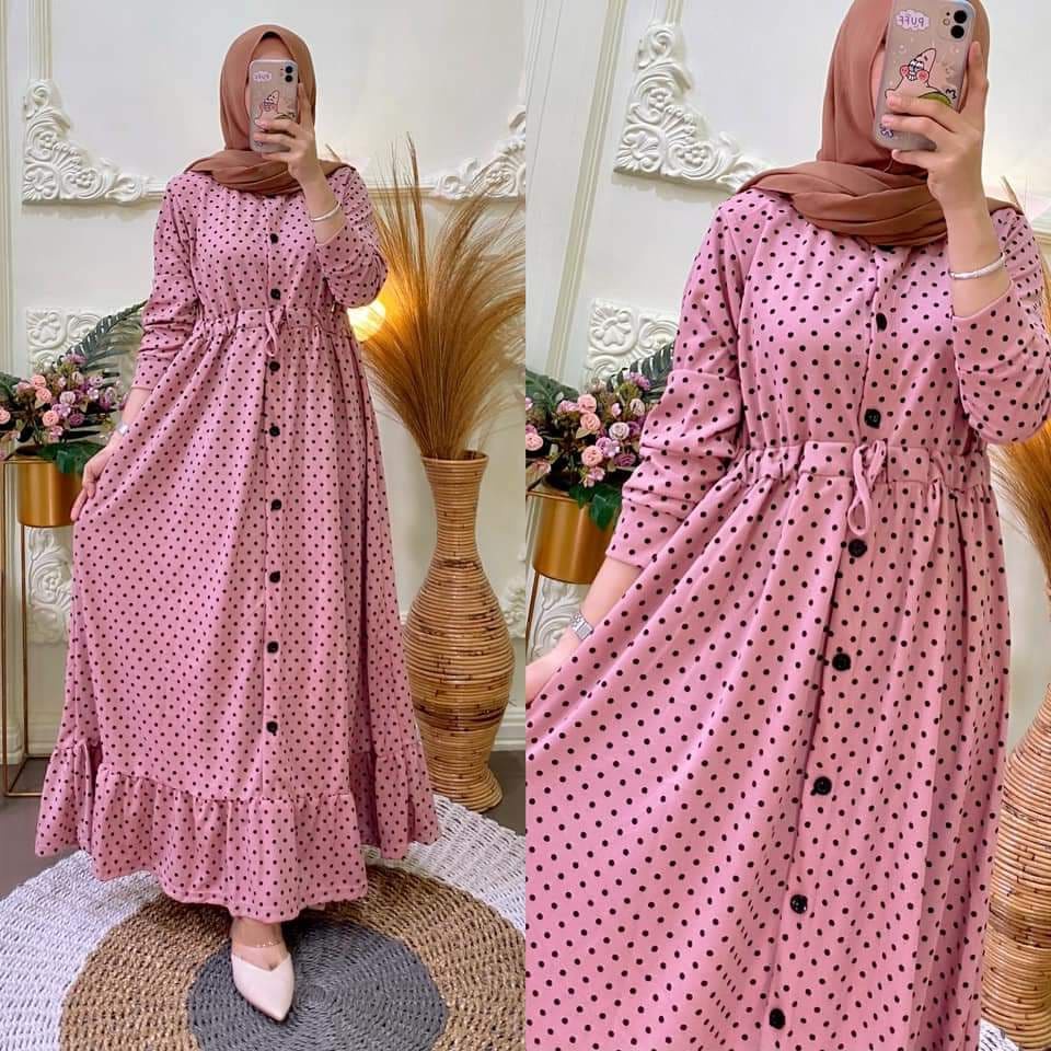 TERLARIS !! GAMIS VOXY  POLKA KANCING // GAMIS POLKA PREMIUM BEST SELLER