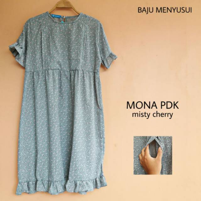 MAMIGAYA Dress Menyusui MONA Pendek Formal Baju Hamil Menyusui