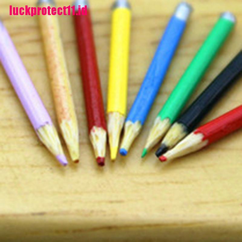 LuckToy 1 Set/8pcs mini dollhouse miniature accessories mini color pencil