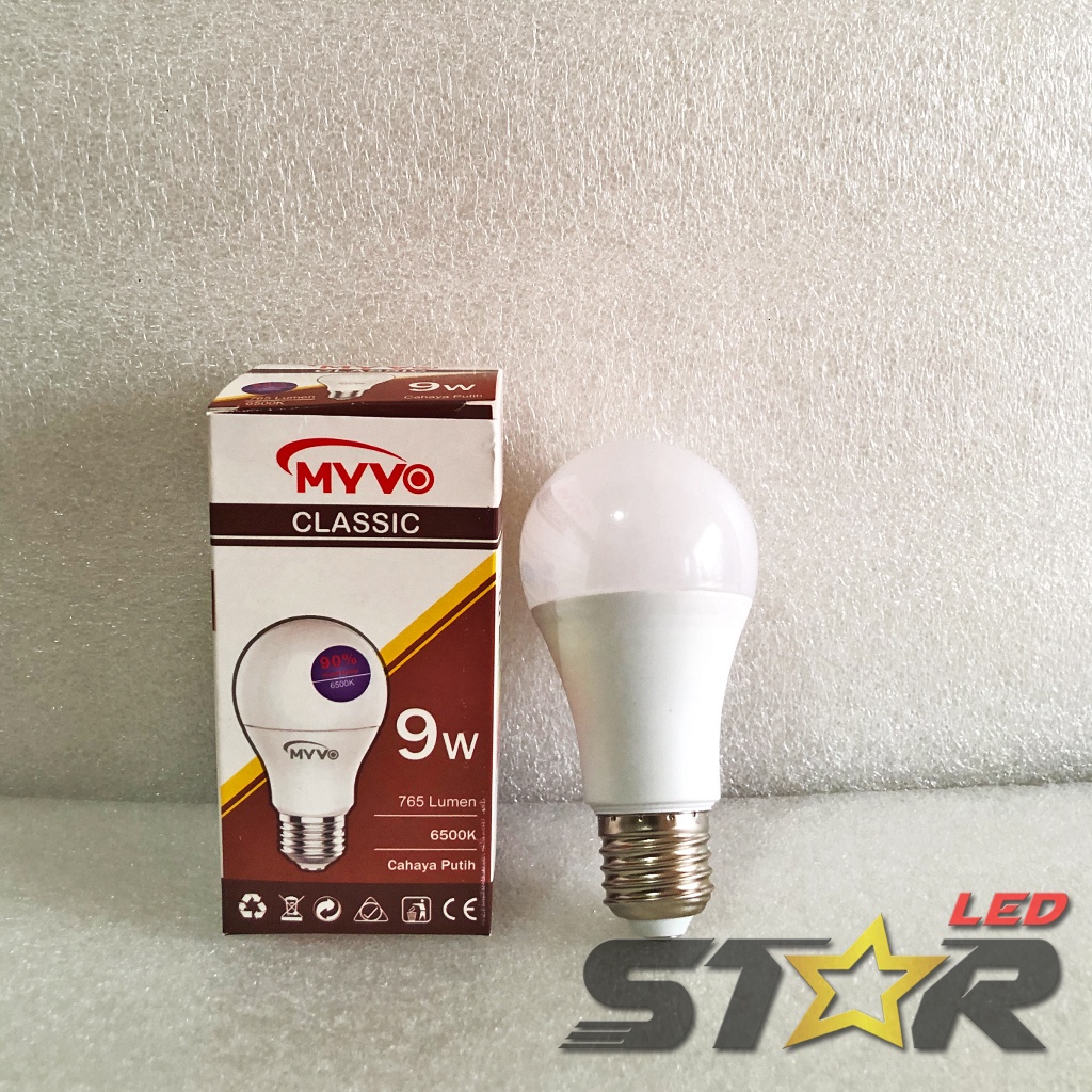 MYVO Classic Bulb A 3W, 5W, 7W, 9W Lampu Bohlam Bulat Murah Hemat Energi Irit Listrik 3 5 7 9 WATT Termurah Terlaris Star