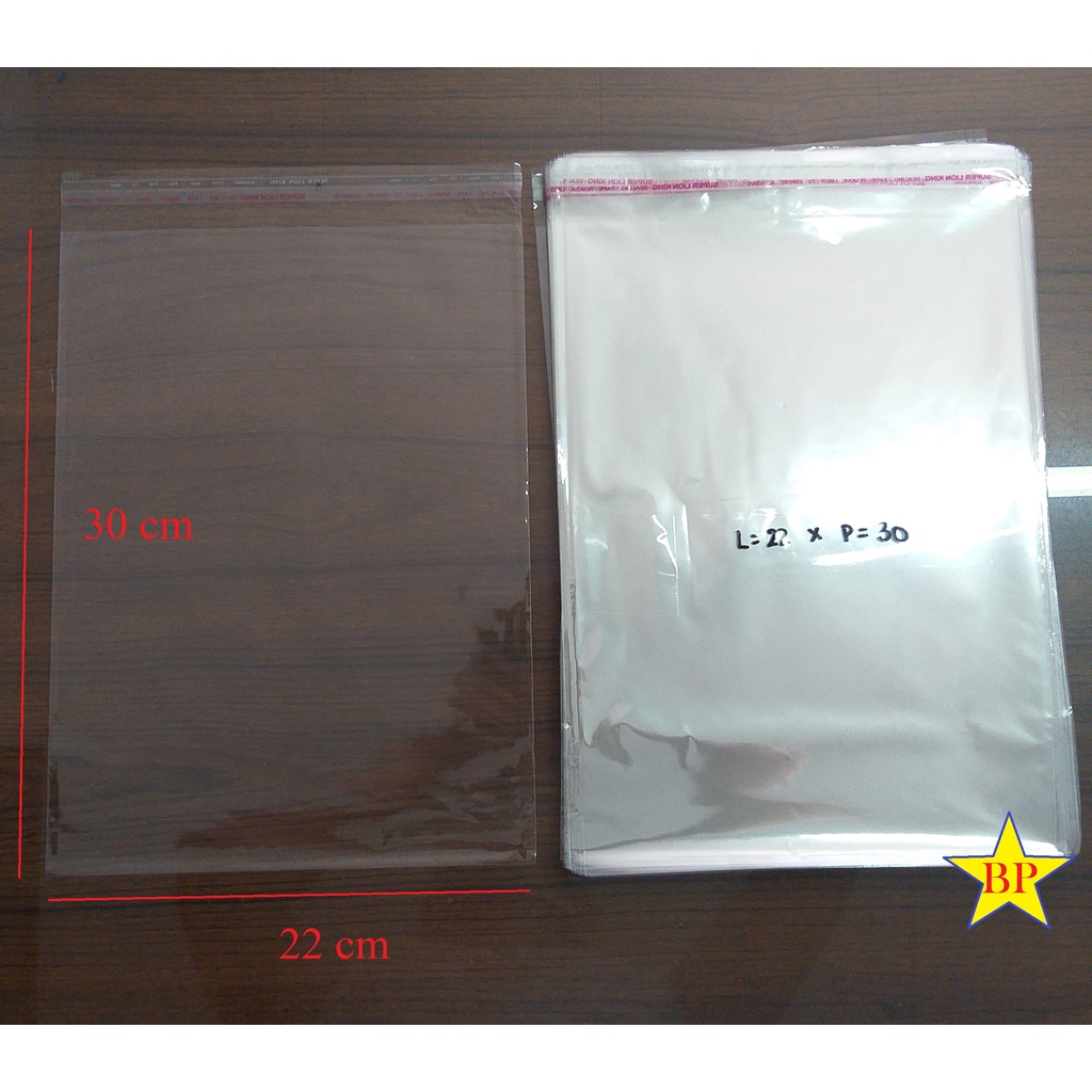 Plastik OPP 22 x 30 cm/ Plastik Lem