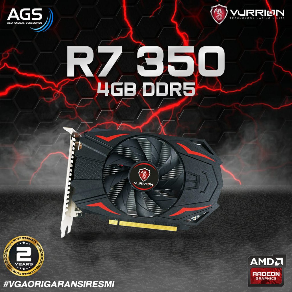 VGA RADEON VURRION R7 350 4GB DDR5 GARANSI RESMI