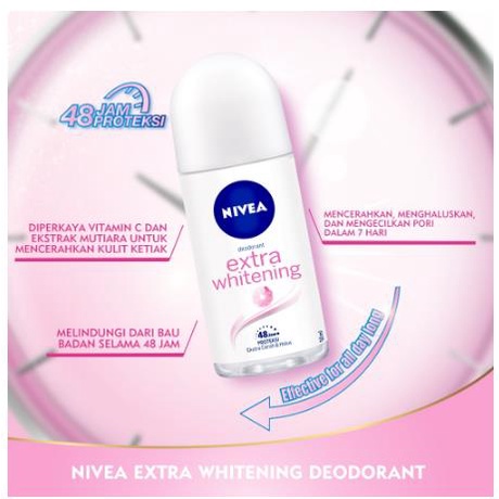 ^ KYRA ^ Nivea Deodorant Proteksi 48 Jam Pearl and Beauty Extra Whitening Anti Bau Badan