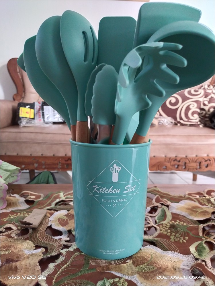 Silicone Utensil Set 13pcs Peralatan Masak Set Spatula Silikon Sutil Kitchen Set