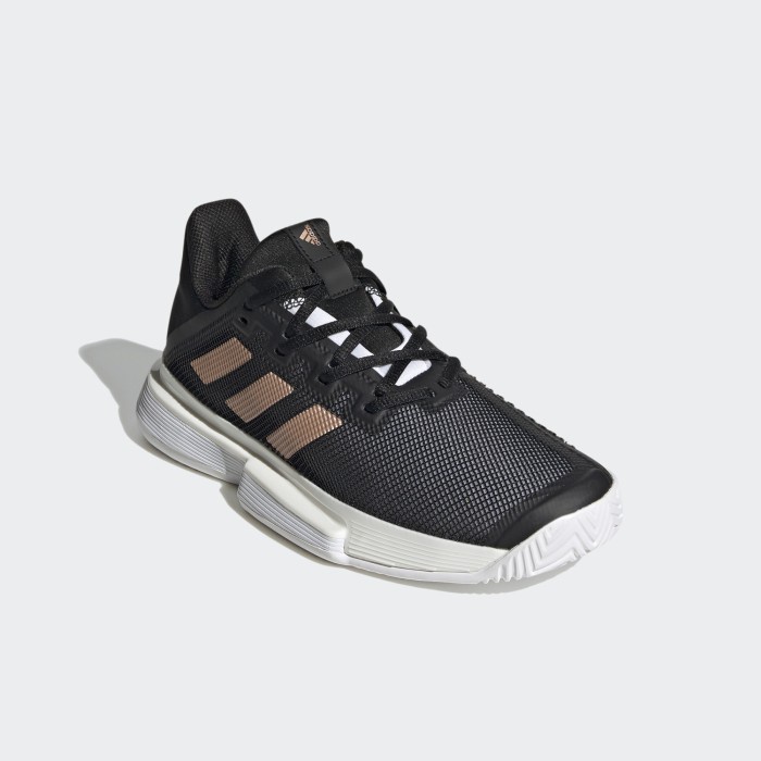 TENIS-SEPATU- SEPATU TENIS TENNIS WANITAS DAN ANAK ADIDAS SOLEMATCH BOUNCE BLACK ORI -SEPATU-TENIS.