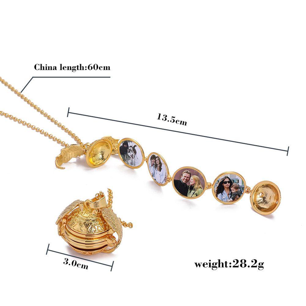 Wonder Memory Floating Locket Necklace Fashion Foto Keluarga Ekspanding Sayap Malaikat