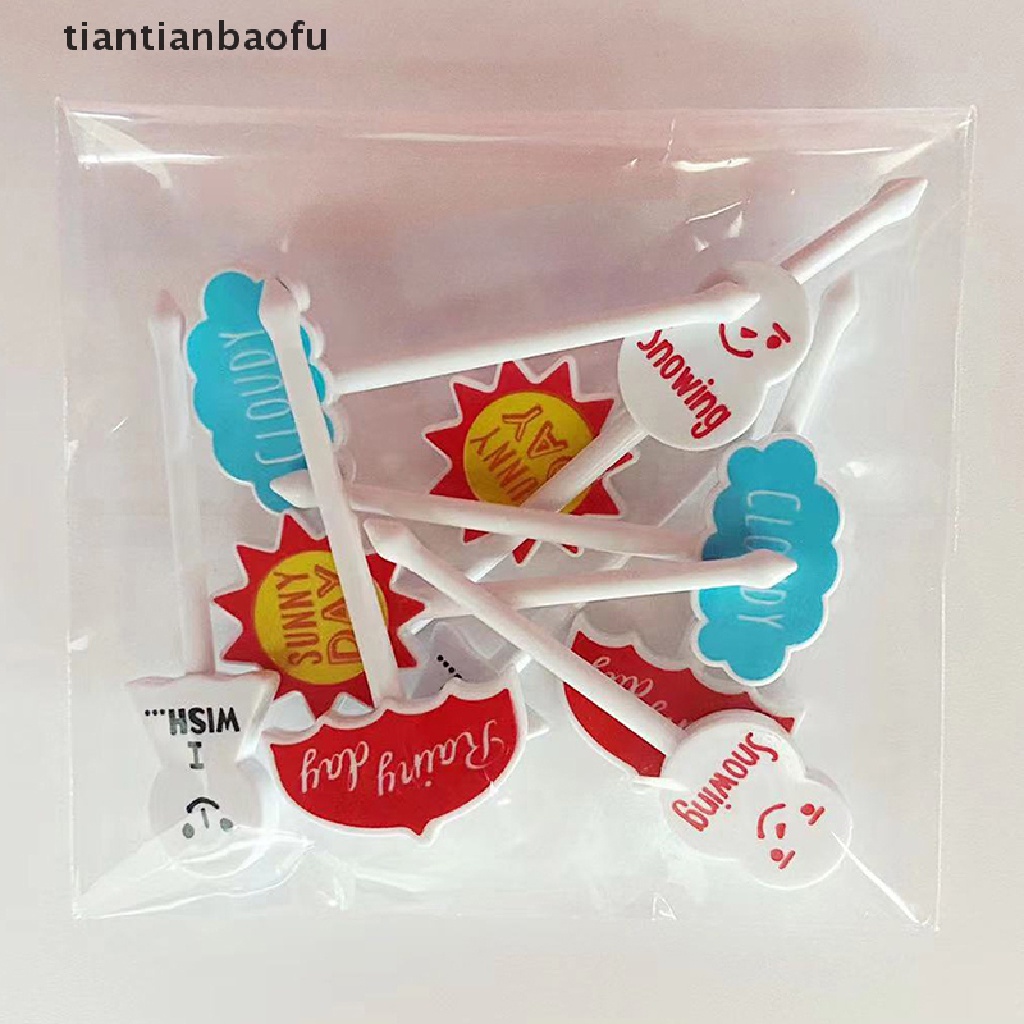 Tiantianbaofu Tusuk Gigi Buah / Makanan Anak Desain Kartun Mini Warna Acak