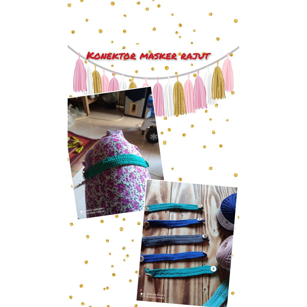 Pengait Masker/Tali Konektor Masker Hijab/Konektor Masker Rajut/Connector Masker Earloop