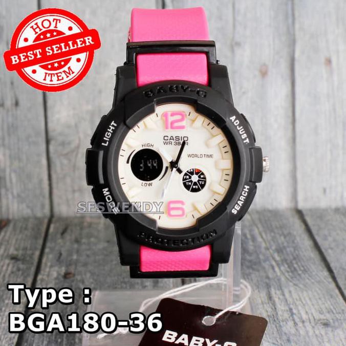 TERBARU  Jam tangan digital Wanita & anak Baby-G Shock BGA-180 Pink