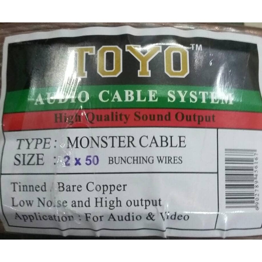 Kabel Monster Kabel Transparan 2x50 Kabel Audio Speaker 35 Meter Full Toyo