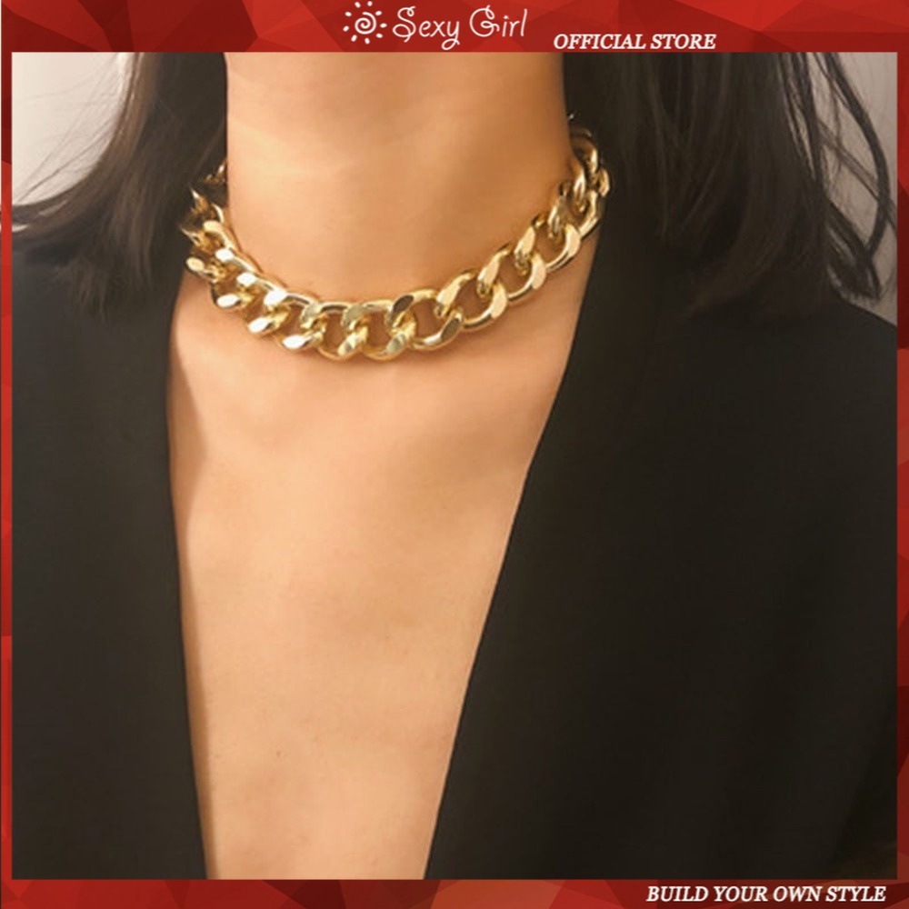 Metal Chain Necklace Hip-hop Punk Rock Rap Style Necklace Female Fashion Simple Personality