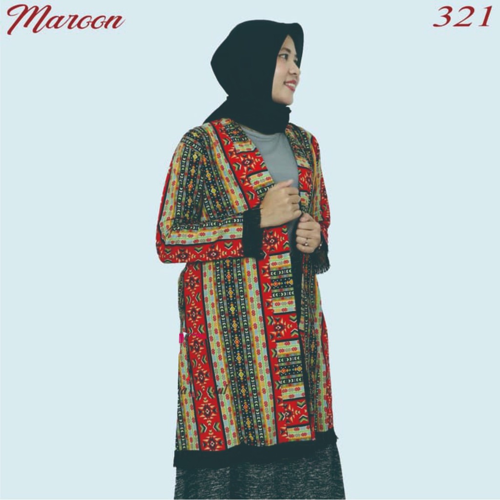 outer cardigan batik songket wanita etnik adat ulos premium - BD