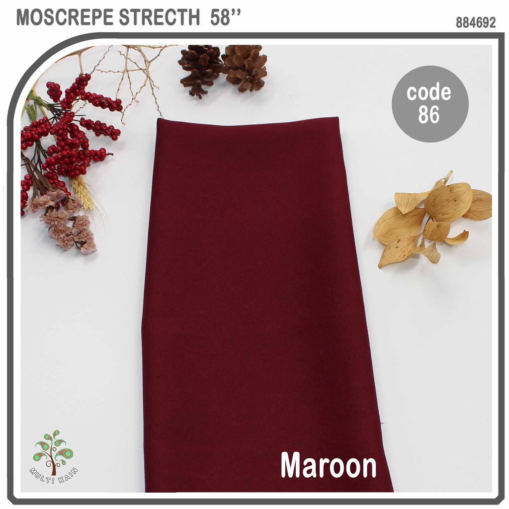 bahan multi kain moscrepe / mosscrepe / moscrep moschino mosschino arabian crepe gamis fashion-86 Maroon