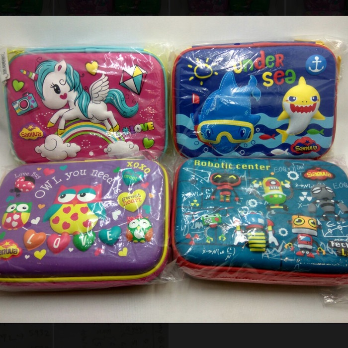 

Trendi Pencil Case Tempat Pensil Sanwa Smiggle Hardtop Motif Timbul 3D Terlaris