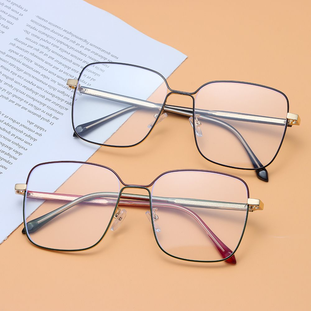 ROW Fashion Anti-blue Ray Glasses Myopia Glasses Frame Anti Glare &amp; Eye Strain Computer Glasses Office Oversized Eyeglasses Readers Square Glasses