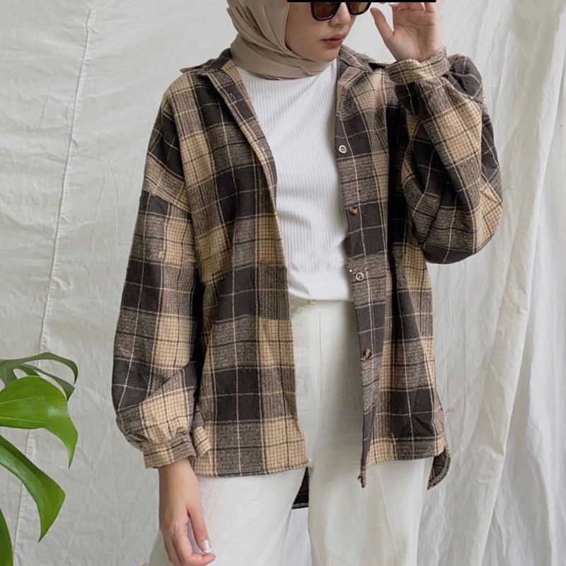 KIMBERLY PREMIUM KEMEJA FLANEL OVERSIZE//KEMEJA FLANEL WANITA