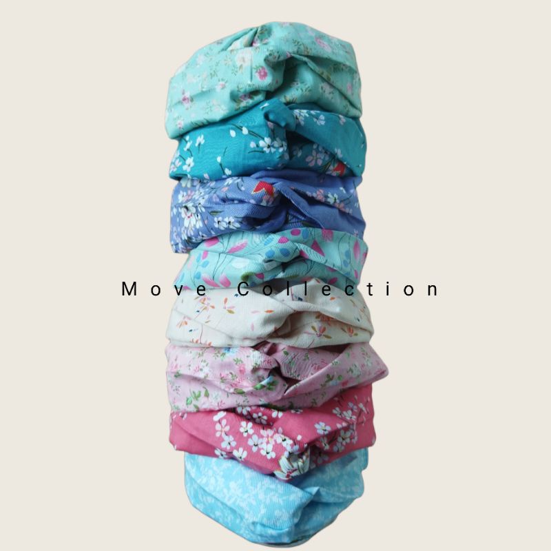 Bandana Silang Korea / Bando/Headband Dewasa Motif Bahan Katun Jepang