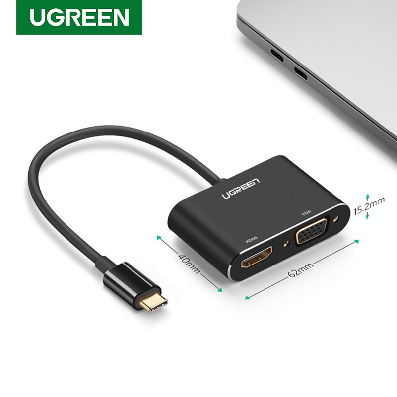 Ugreen Kabel Adapter Converter USB Tipe C Ke HDMI 4K Thunderbolt 3 PD 1080 60Hz