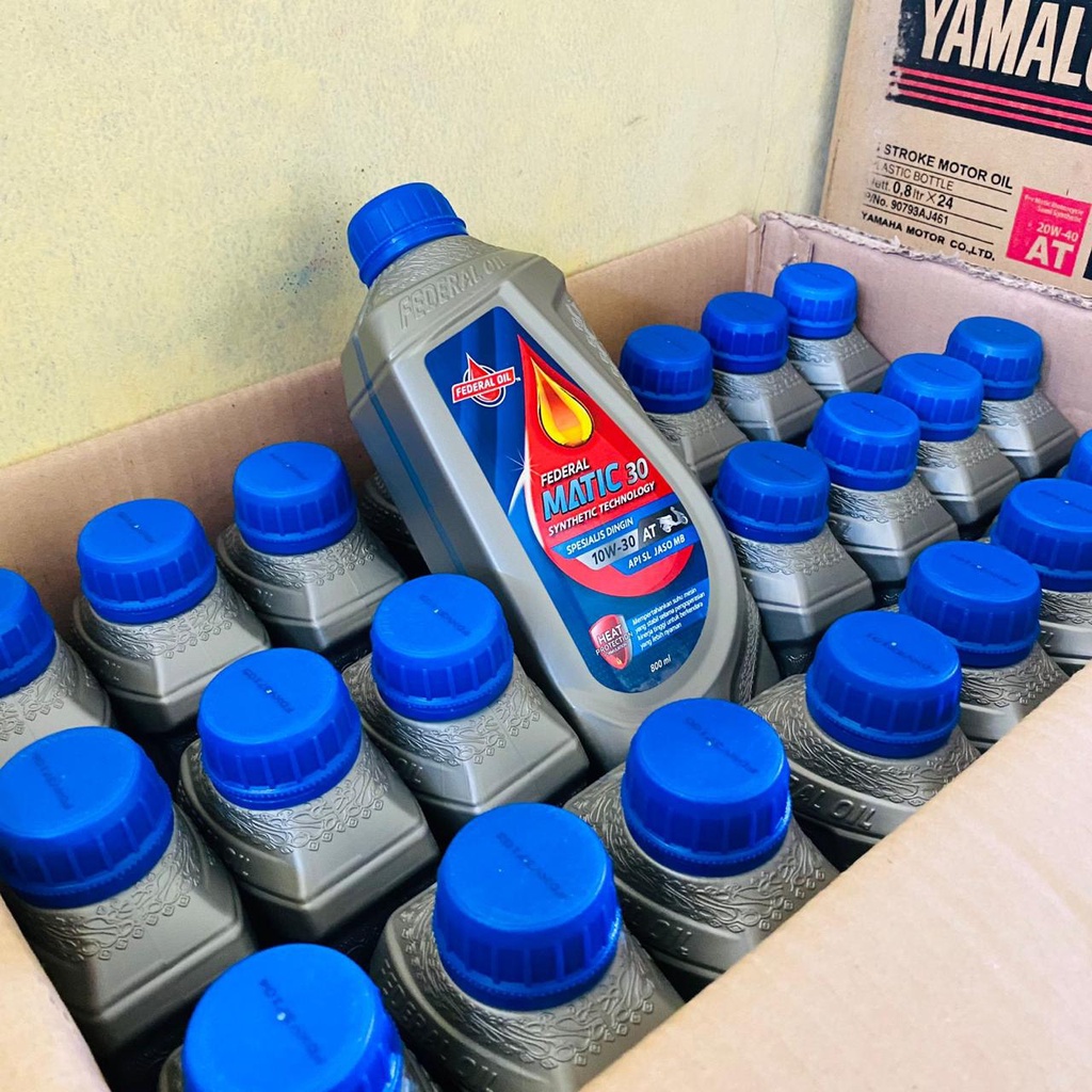 1 DUS OLI OIL FEDERAL MATIC 30 ECOMAXX 800ML SYNTHETIC SPECIAL 10W - 30 API SL JASO MB ORIGINAL