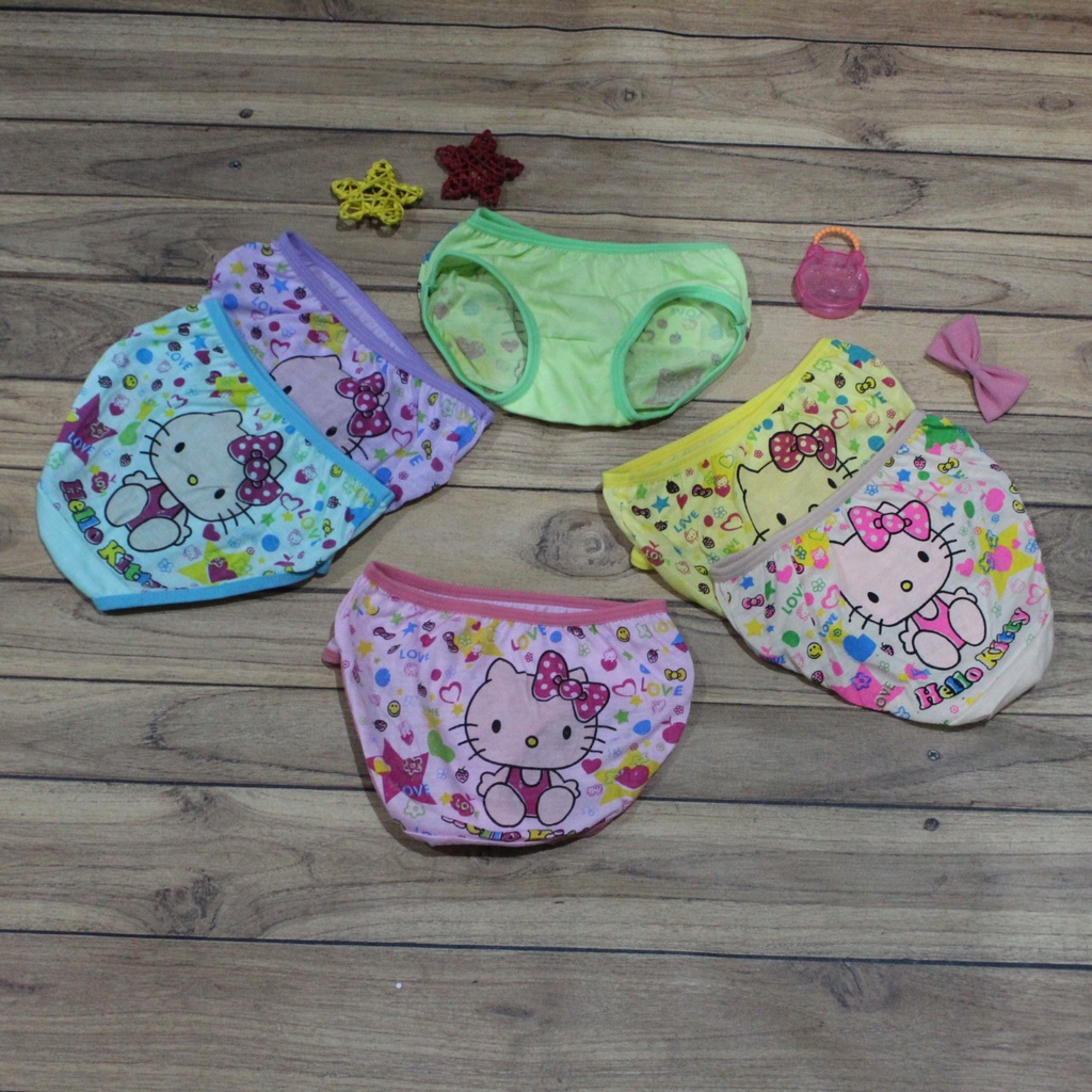 Celana Dalam Anak Perempuan Essen Kids / CD ANAK Cewek Kombinasi Celana Dalam Karakter Hello Kitty CD Segitiga Anak