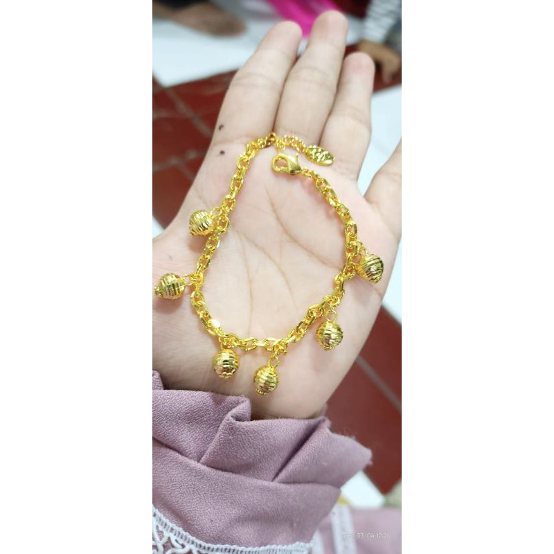 gelang koin lapis emas