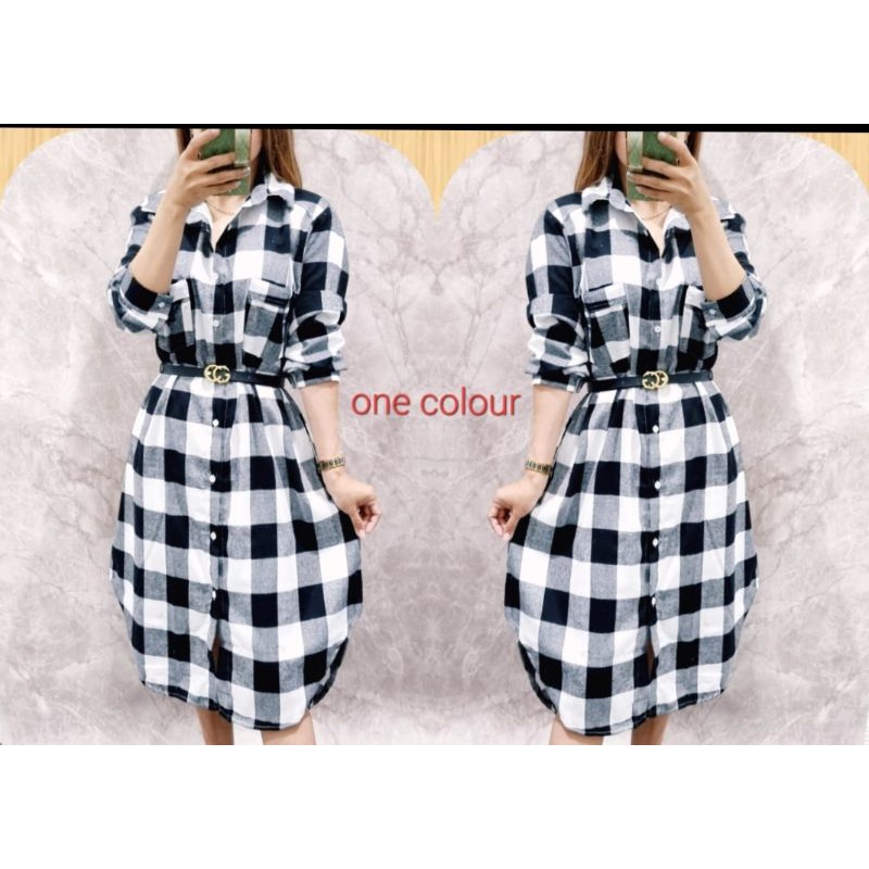 tunik bahan flanel ld 106-116