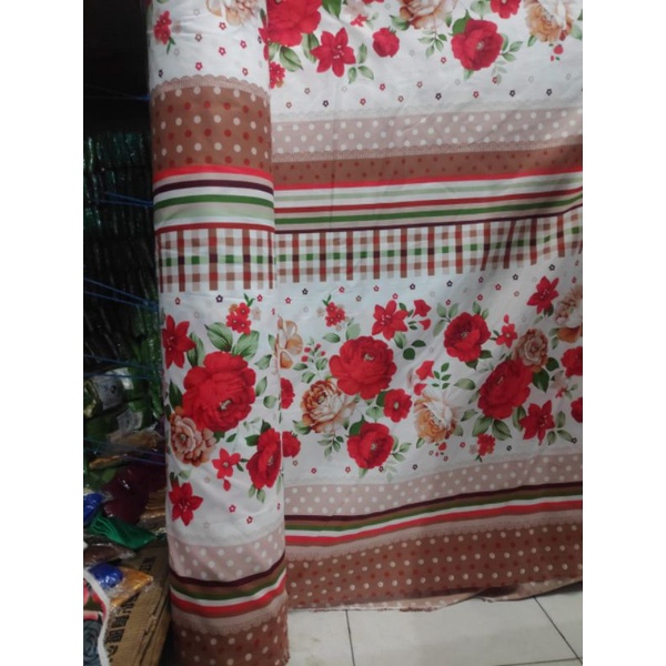 bahan kain sprei meteran motif bunga