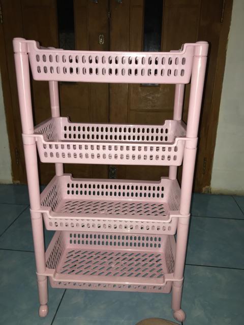 Yoshikawa Rak Besar Dengan Roda Susun 4 45x29x80 Cm R01504lbg